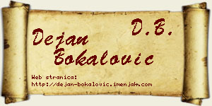 Dejan Bokalović vizit kartica